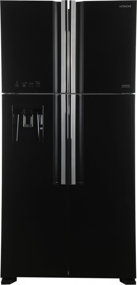 Холодильник Hitachi R-W660PUC7 GBK 2-хкамерн. черное стекло