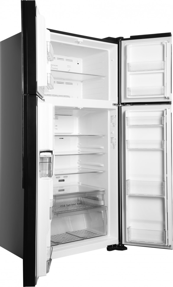 Холодильник Hitachi R-W660PUC7 GBK 2-хкамерн. черное стекло